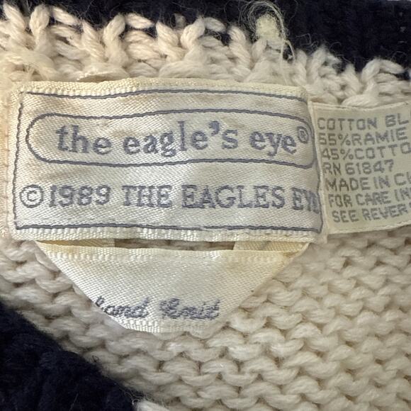 Eagle Eye 80s Vintage Nautical Sailing Short Sleeve Button Cardigan Size M Knit - Picture 10 of 11